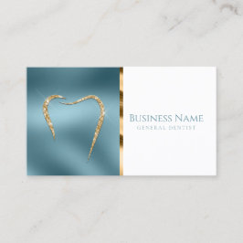 ティール（緑がかった色）と光の金ゴールドカスタム歯科医の名刺 名刺