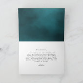 ティール(緑がかった色)と水彩の水晶写真卒業 サンキューカード (内部)