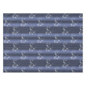 ティール（緑がかった色）と白い渦巻きクリスマス テーブルクロス (正面(横))