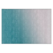 ティール（緑がかった色）と白のグラデーション カッティングボード (正面)