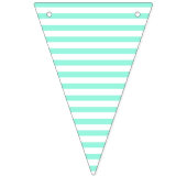 ティール（緑がかった色）と白ストライプののバンティングフラグ バンティングフラッグ (第1の旗)