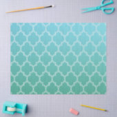 ティール(緑がかった色)と白抽象芸術の幾何学的パターン 薄葉紙 (クラフト)