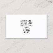 ティール(緑がかった色)と白縁ど人素晴らしのシンプル 名刺 (裏面)