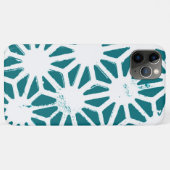 ティール（緑がかった色）と白色の幾何学的パターン Case-Mate iPhoneケース (裏面(横))