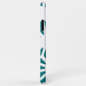 ティール（緑がかった色）と白色の幾何学的パターン Case-Mate iPhoneケース (裏面/右)