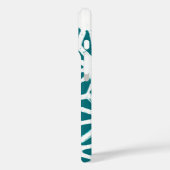 ティール（緑がかった色）と白色の幾何学的パターン Case-Mate iPhoneケース (裏面 / 左)