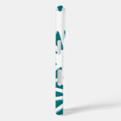 ティール（緑がかった色）と白色の幾何学的パターン Case-Mate iPhoneケース (裏面 / 右)