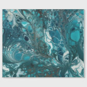 ティール(緑がかった色)と白色アクリル系注液シームレス ラッピングペーパー (フラット)