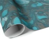 ティール(緑がかった色)と白色アクリル系注液シームレス ラッピングペーパー (ロールコーナー)