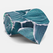 ティール(緑がかった色)と白葉色 ネクタイ (ロール)