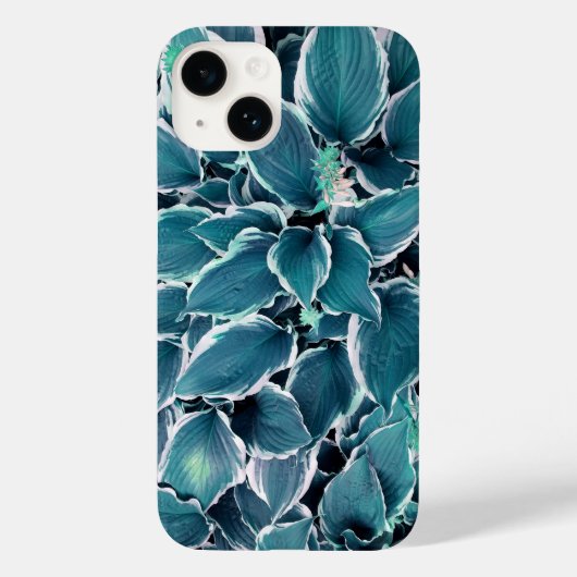 ティール(緑がかった色)と白葉色 Case-Mate iPhoneケース (裏面)