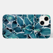ティール(緑がかった色)と白葉色 Case-Mate iPhoneケース (裏面 (横))