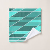 ティール（緑がかった色）と白 バスタオルセット (ウォッシュタオル)