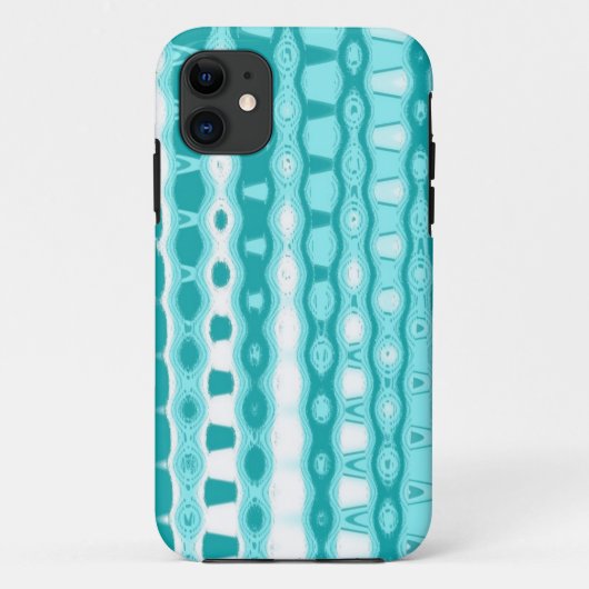 ティール(緑がかった色)と白 Case-Mate iPhoneケース (裏面)