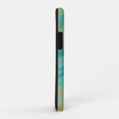 ティール（緑がかった色）と砂色の茶色の渦巻き大理石アート Case-Mate iPhoneケース (裏面/右)