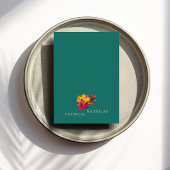 ティール(緑がかった色)と秋ファンタジー金ゴールド素朴レベリ結婚ーズ 招待状