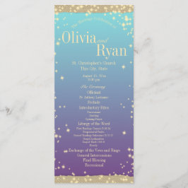 ティール（緑がかった色）と素朴紫グラデーションの結婚" プログラム