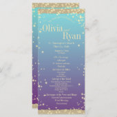 ティール(緑がかった色)と素朴紫グラデーションの結婚" プログラム (正面/裏面)