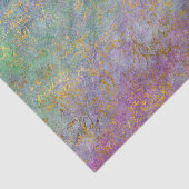 ティール（緑がかった色）と紫の抽象芸術孔雀の色の切り離し 薄葉紙 (詳細)