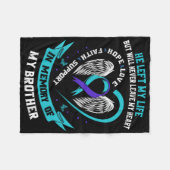 ティール（緑がかった色）と紫の私の兄の自殺Awのメモリ フリースブランケット (正面(横))