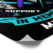 ティール（緑がかった色）と紫の自殺認識度リボンマムメモール ポスター (角)