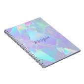 ティール（緑がかった色）と紫の虹色デザイン、スクリプト名 ノートブック (右側)