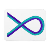 ティール(緑がかった色)と紫の認識度リボンアートマグネット マグネット (横)