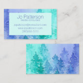 ティール（緑がかった色）と紫の霧の木の水色 名刺 (正面/裏面)