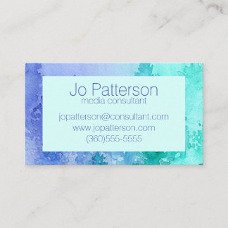 ティール（緑がかった色）と紫の霧の木の水色 名刺