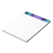 ティール(緑がかった色)と紫アルコールインク液体抽象芸術アート ノートパッド (回転)