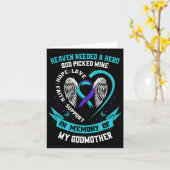 ティール(緑がかった色)と紫リボン自殺認識度シャツゴッド カード (黄色い花)