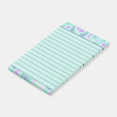 ティール（緑がかった色）と紫絞り染め ポストイット (アングル)