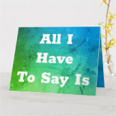 ティール（緑がかった色）と緑の大声 カード (黄色い花)