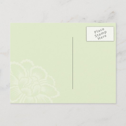 ティール（緑がかった色）と緑の日付を保存 案内ポストカード (裏面)