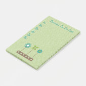 ティール（緑がかった色）と緑パーソナライズされたの花の一覧 ポストイット (アングル)