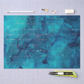 ティール(緑がかった色)と虹色のグリッターマーメイド文字 薄葉紙 (クラフト)