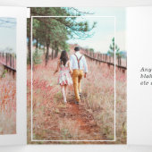 ティール（緑がかった色）と金ゴールドのフローラ結婚ゴシックの写真 三つ折り招待状 (内部中)