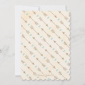 ティール(緑がかった色)と金ゴールドのボホ男の赤ちゃんシャワー 招待状 (裏面)