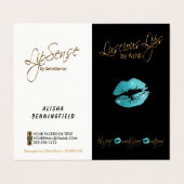 ティール(緑がかった色)と金ゴールドの価格とサービスリスト 名刺 (外部フラット)