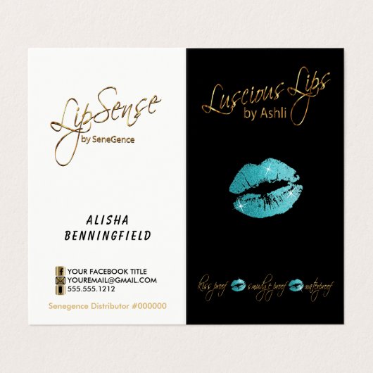 ティール(緑がかった色)と金ゴールドの価格とサービスリスト 名刺 (外部フラット)