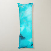 ティール(緑がかった色)と金ゴールドの抽象芸術オーガニックスワーズインクアート ボディピロー (裏面 (縦))