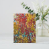 ティール（緑がかった色）と金ゴールドの木 ポストカード (スタンド正面)