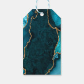 ティール(緑がかった色)と金ゴールドアガテ誕生日サンキューユー ギフトタグ (裏面)