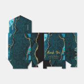 ティール（緑がかった色）と金ゴールドアガテ誕生日サンキューユー フェイバーボックス (折り畳みなし)