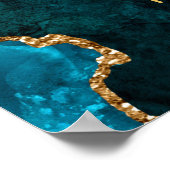 ティール（緑がかった色）と金ゴールドアガートSweet sixteenへようこそ ポスター (角)