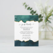 ティール(緑がかった色)と金ゴールドアゲ結婚ートズゲスト詳細 エンクロージャーカード (スタンド正面)