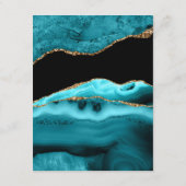 ティール(緑がかった色)と金ゴールドアゲ結婚ートズゲスト詳細 エンクロージャーカード (裏面)