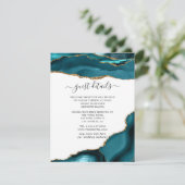ティール(緑がかった色)と金ゴールドアゲ結婚ートズゲスト詳細 エンクロージャーカード (スタンド正面)