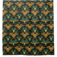 ティール（緑がかった色）と金ゴールドアールデコ