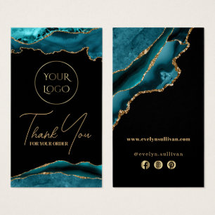 ティール(緑がかった色)と金ゴールドエージェントのパッケージの挿入